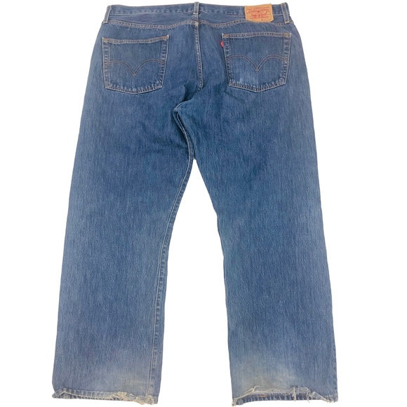 [Levi’s] Men's Med Wash 501 Straight Leg Jeans - Picture 3 of 8